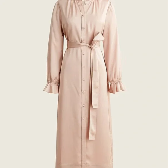 Drapey shirtdress in satin-back crepe ✨ - Picture 5 of 12